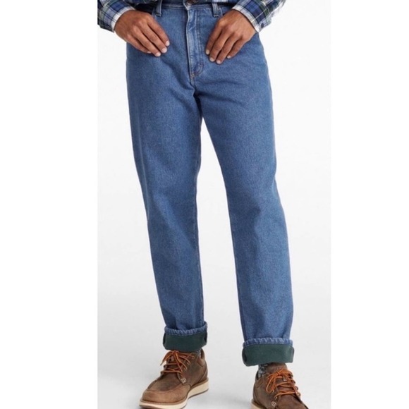 L.L.Bean Men's Double L Jeans, Classic Fit, Fleece-Lined - Picture 1 of 6